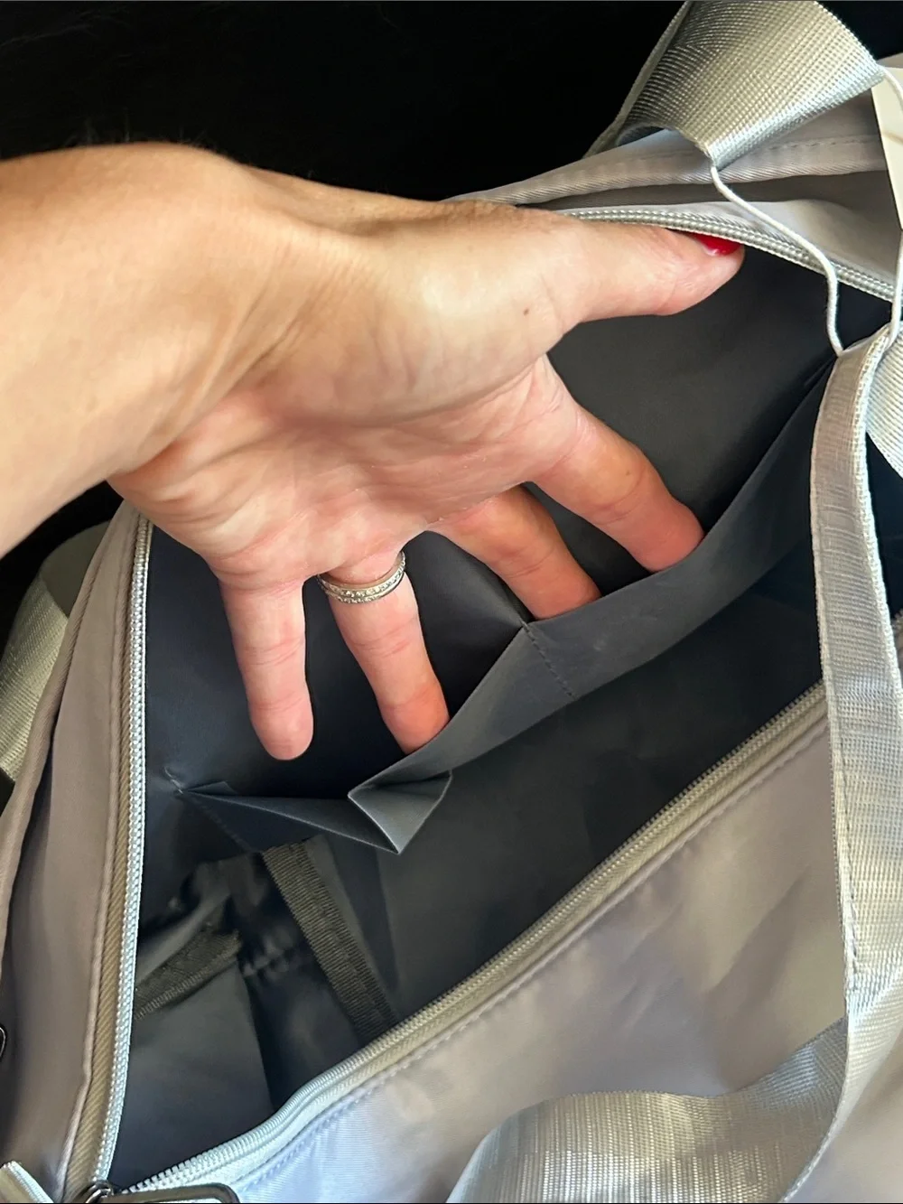 NWT Halara Light Gray Gym Duffel Bag | Travel Weekender Workout Tote